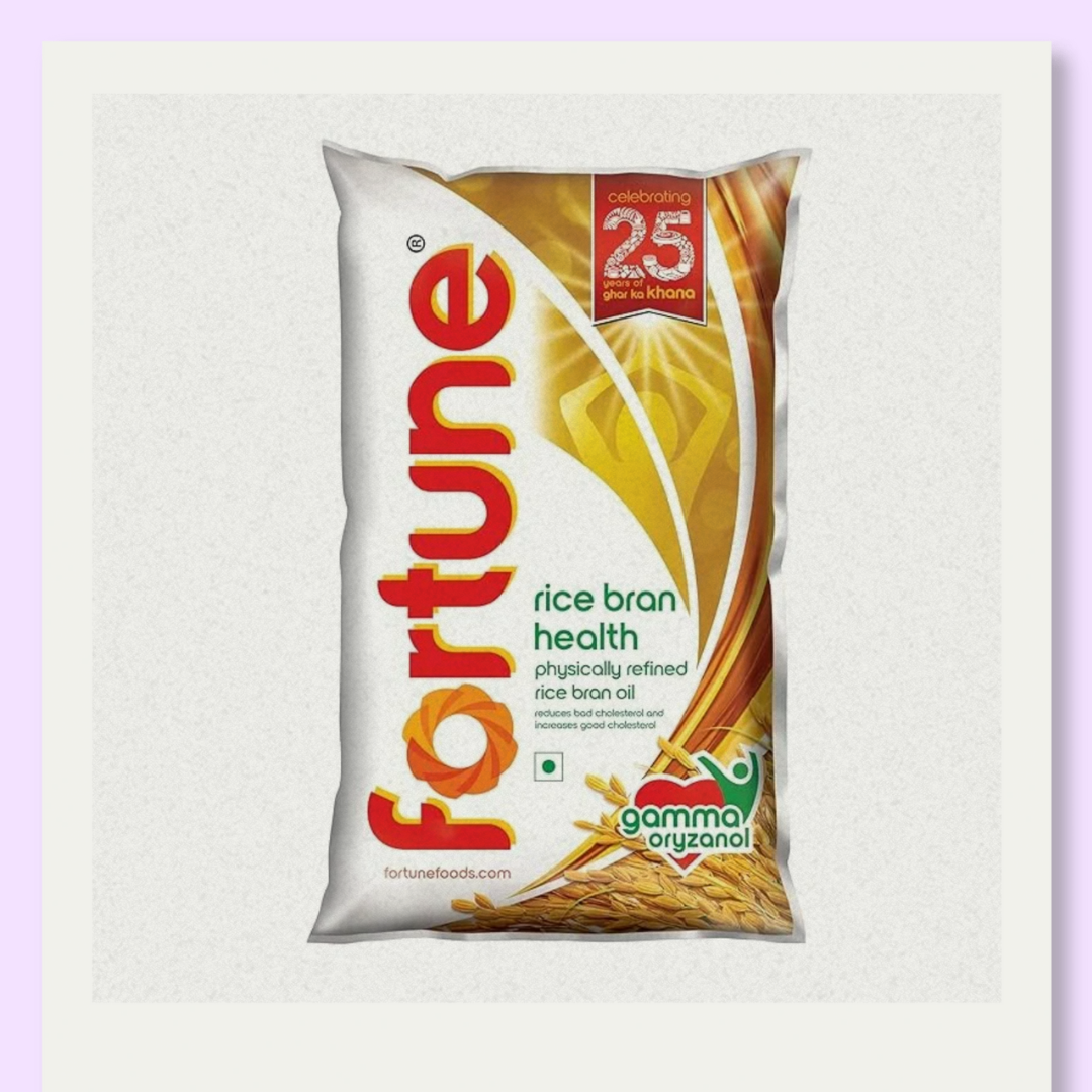 Fortune Rice Bran Health Oil | Reduces Bad Cholesterol | Rich in Gamma Oryzanol | 1L/870g pouch[weight may vary]